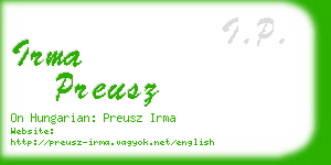 irma preusz business card